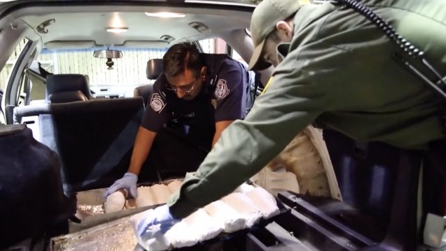 CBP agents find drugs in vehicle.