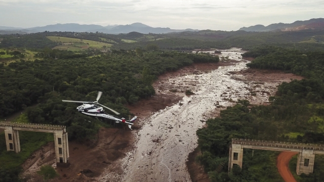 View of mud-hit area in Corrego do Feijao near the town of Brumadinho in the state of Minas Gerias in southeastern Brazil.