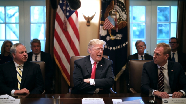 President Donald Trump and acting Interior Secretary David Bernhardt