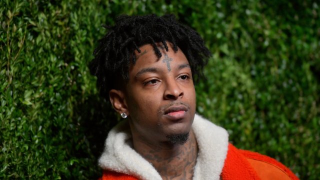 21 Savage attends the CFDA / Vogue Fashion Fund 15th Anniversary Event at Brooklyn Navy Yard on November 5, 2018.
