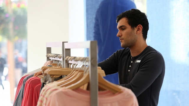 A clothing store employee