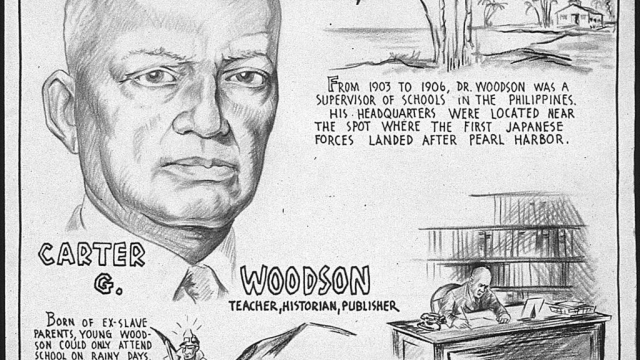 Sketch of historian Carter G. Woodson