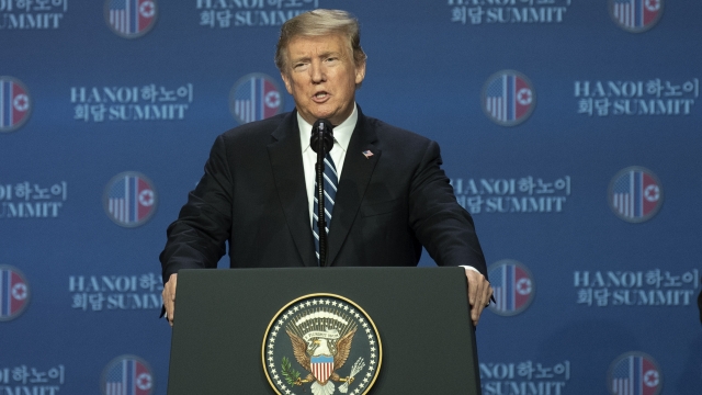 President Donald Trump speaks at a news conference