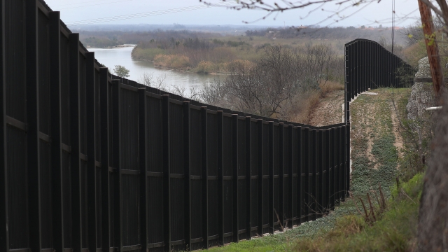 A border fence near the Rio Grande marking the boundary between Mexico and the United States