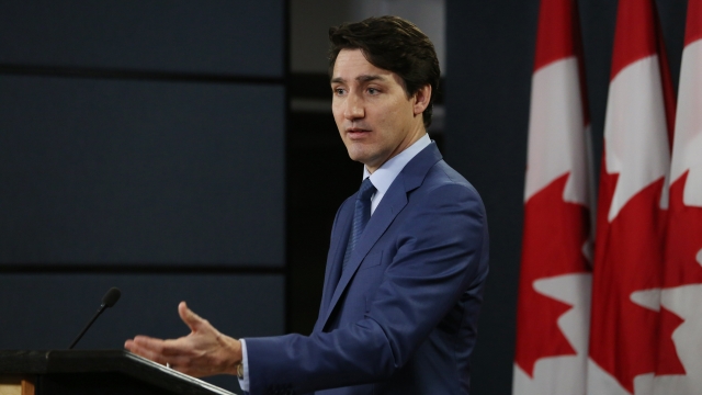 Canadian Prime Minister Justin Trudeau speaks at a news conference