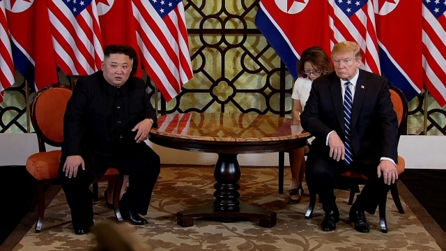 U.S. President Donald Trump and North Korean leader Kim Jong-un during their second summit.