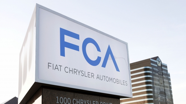 A Fiat Chrysler Automobiles sign