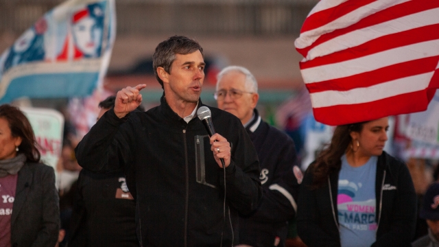 Beto O'Rourke speaks at a rally