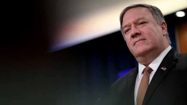 U.S. Secretary of State Mike Pompeo answers questions during a press conference.