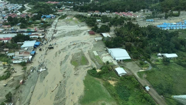 Area affected by floods in Indonesia
