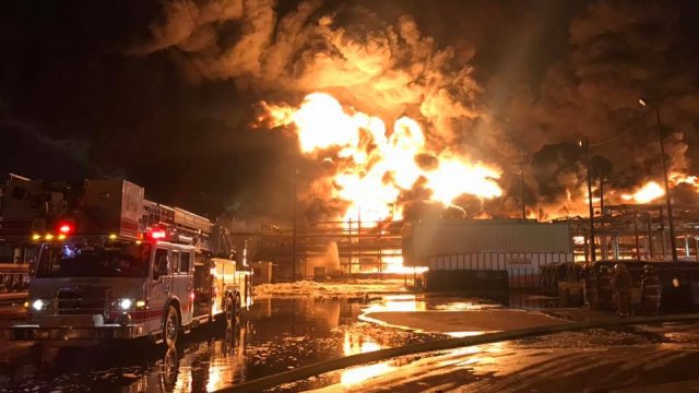 A chemical fire in Texas