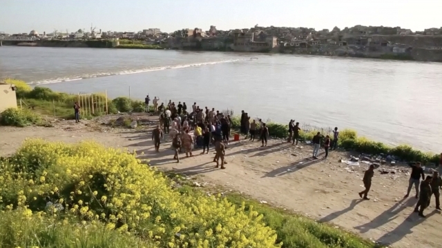 People gathered at Tigris River