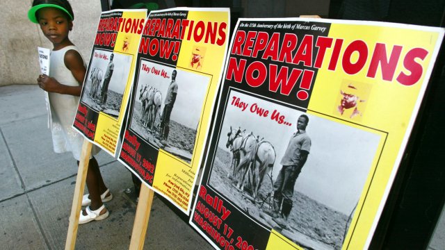 A protest for slavery reparations in New York City