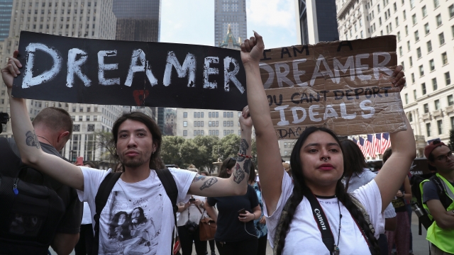 "Dreamers" take part in a protest near Trump Tower in 2017