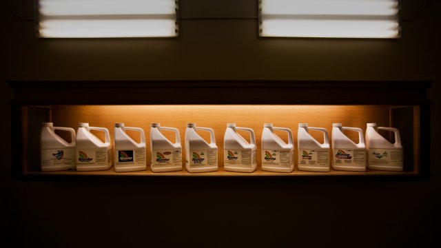 Images of a display of Roundup.