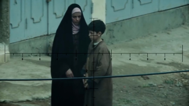 Arab mother and child targeted by sniper.