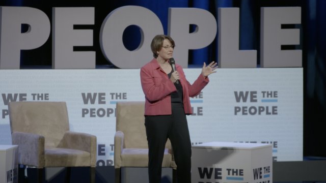 U.S. Senator Amy Klobuchar gives remarks during the We The People Summit in Washington, D.C. on April 1, 2019.