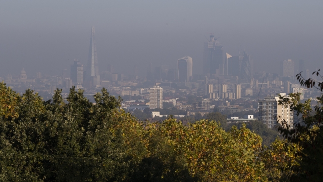 Polluted London skyline