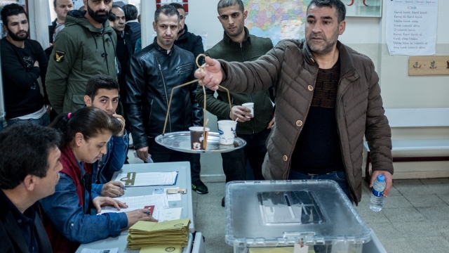 People vote in local municipal elections in Istanbul