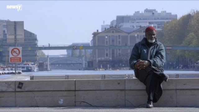 Homeless man in Paris.