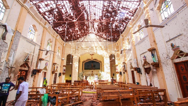 Church after explosion in Sri Lanka