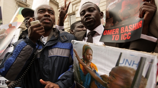 Protest against then-Sudanese President Omar al-Bashir