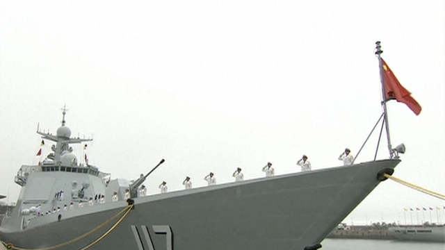 Ship in Chinese naval parade