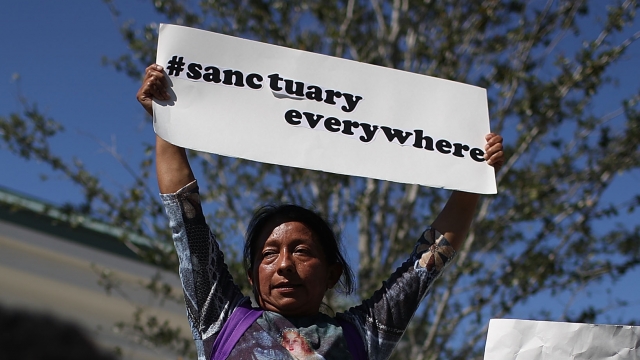 Pro-sanctuary policy demonstrator
