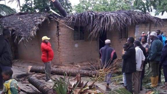 A home in Mozambique destroyed by Cyclone Kenneth