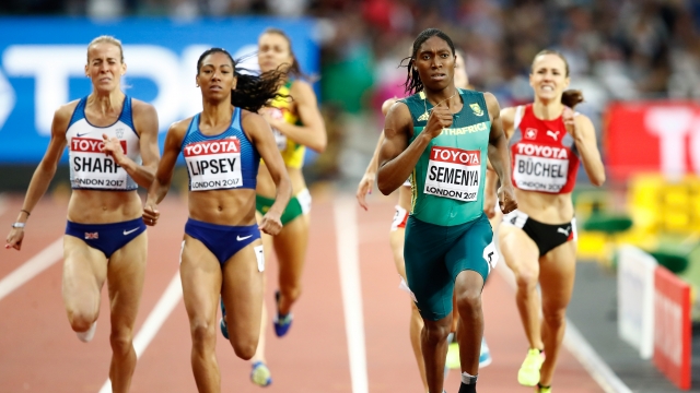 Caster Semenya of South Africa competes
