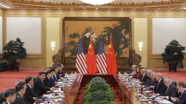 U.S. President Donald Trump and China's President Xi Jinping hold bilateral meetings in November 2017 in Beijing, China.