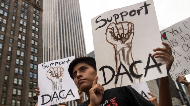 Protesters in support of DACA.