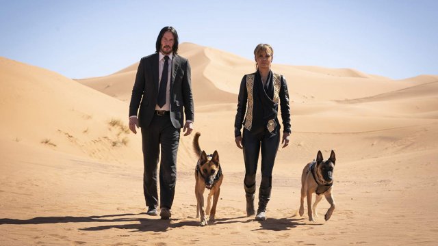 Keanu Reeves and Halle Berry in "John Wick 3"