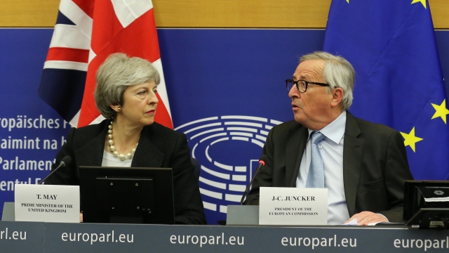 British Prime Minster Theresa May and EU Commission President Jean-Claude Juncker