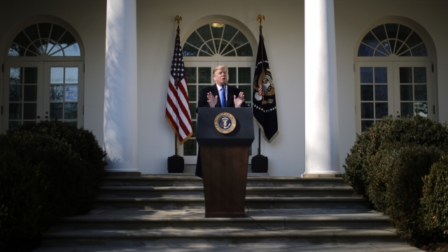 President Donald Trump speaks on border security during a Rose Garden event at the White House February 15, 2019