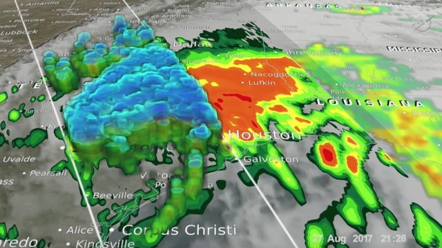 NASA satellites track rainfall from Hurricane Harvey in 2017