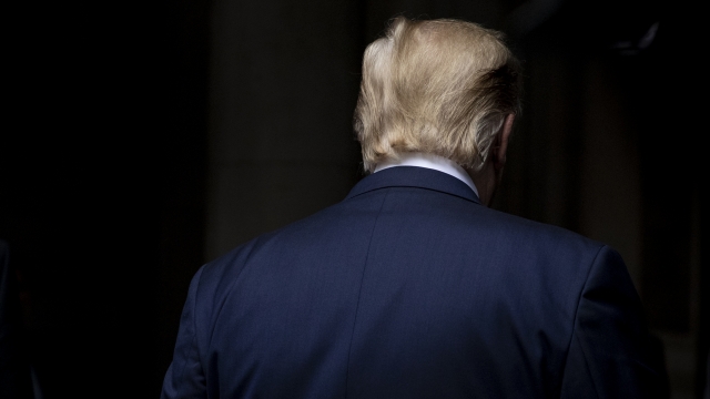 The back of President Donald Trump's head