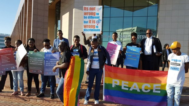 Protesters demonstrate for LGBTQ rights in Botswana