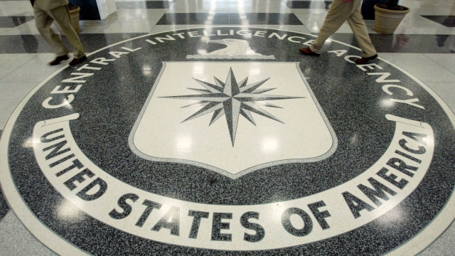 CIA seal on the floor.