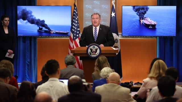 U.S. Secretary of State Mike Pompeo speaks from the State Department briefing room on June 13, 2019 in Washington, DC