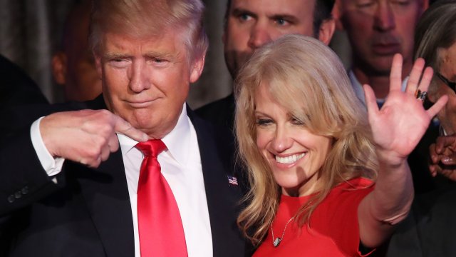 President Donald Trump and Kellyanne Conway