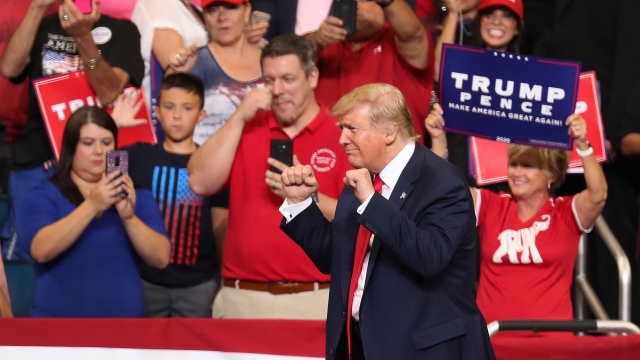 President Donald Trump at his 2020 campaign kickoff rally