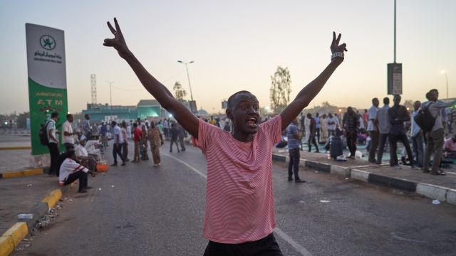 Protesters line the streets in Sudan