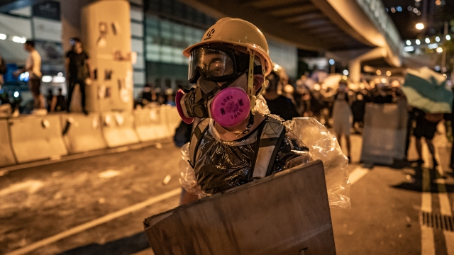 protester in Hong Kong