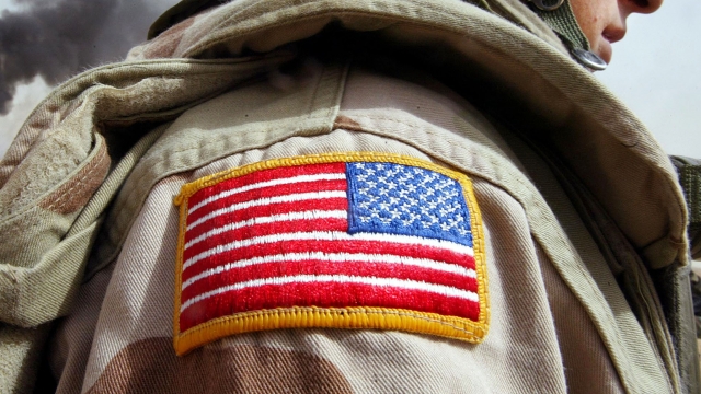The shoulder of a U.S. Army specialist.