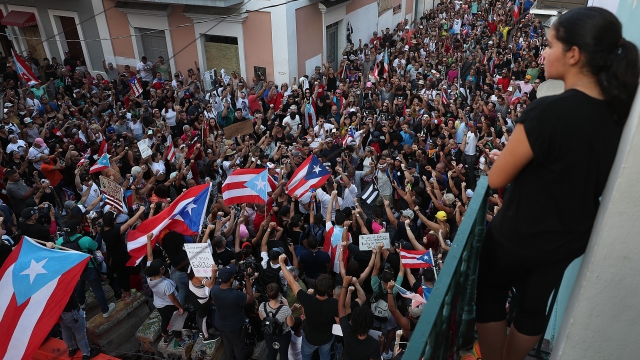 Protesters in Puerto Rico