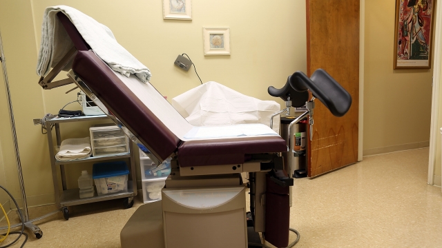 An examination room at a women's reproductive health center