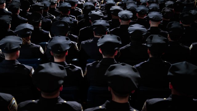Police officers at a graduation ceremony