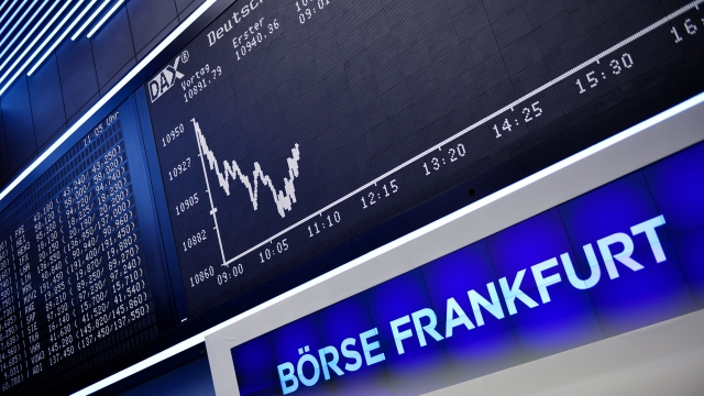 Frankfurt Stock Exchange after failed Brexit vote in January