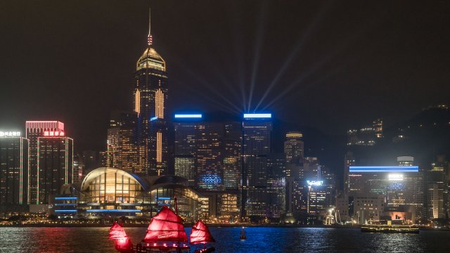 Hong Kong's Victoria Harbor at night